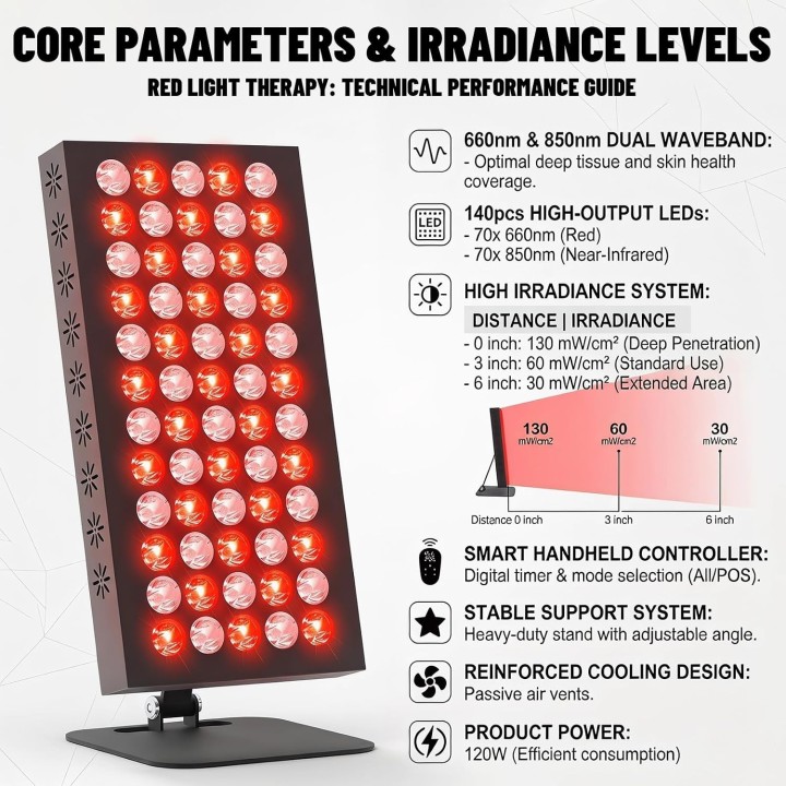 Raudonos šviesos terapijos LED panelė 37 cm | Medisa.lt